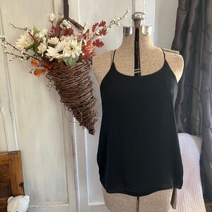 Small Black Naked Zebra racerback round neck cami, 100% polyester